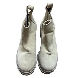 Steve Madden Beige Suede Leather Flat Chunkey Style Slip-On Ankle Boots 8M